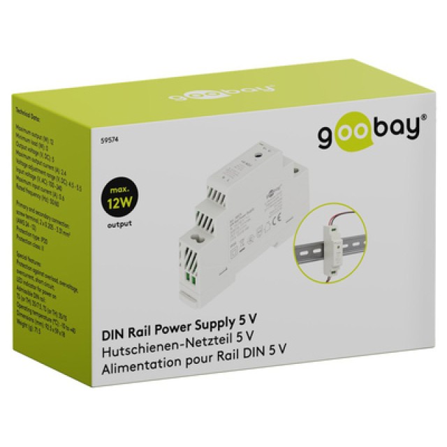 GOOBAY τροφοδοτικό 59574 για DIN rail, 5V/2.4A, 12W, IP20