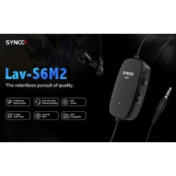 SYNCO μικρόφωνο Lav-S6M2, clip-on, omnidirectional, 3.5mm, 400mAh, μαύρο