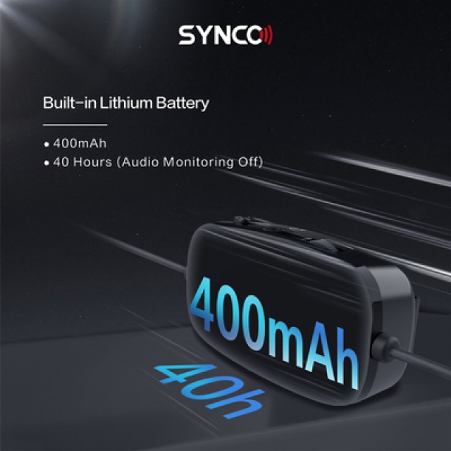 SYNCO μικρόφωνο Lav-S6M2, clip-on, omnidirectional, 3.5mm, 400mAh, μαύρο