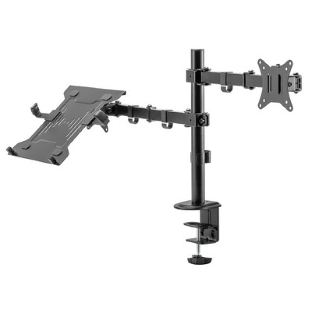 BRATECK βάση γραφείου LDT66-C024ML για οθόνη 17"-32" & laptop, έως 9kg