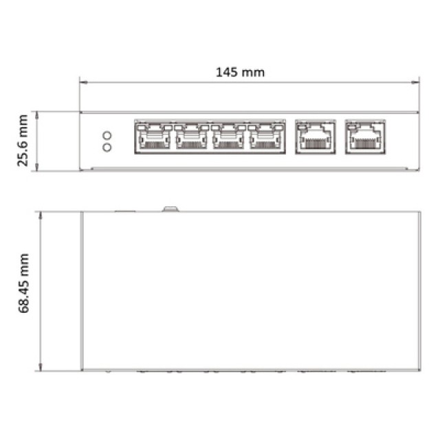 HIKVISION Managed switch DS-3E1106HP-EI, 4x PoE & 2x RJ45 ports, 100Mbps