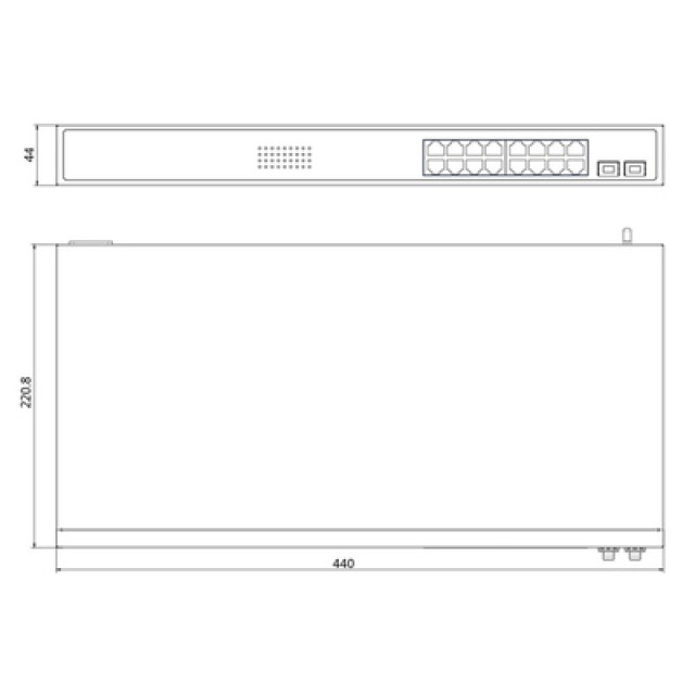 HIKVISION Managed switch DS-3E1518P-SI, 16x PoE & 2x SFP ports, 1000Mbps