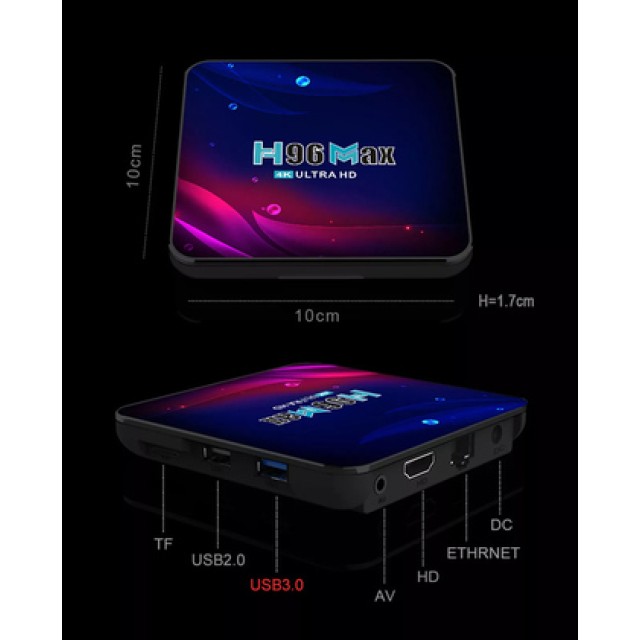 H96 TV Box Max V11, 4K, RK3318, 4/64GB, Bluetooth remote, Android 11