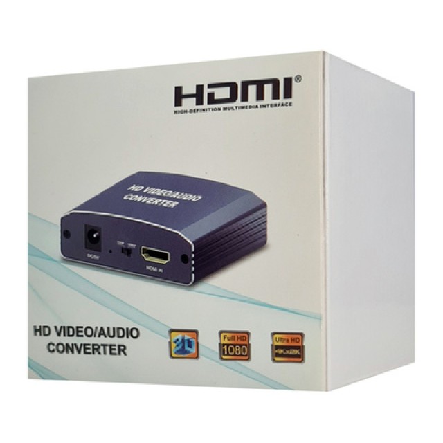 POWERTECH HDMI audio extractor CAB-H153, 4K/60Hz, γκρι