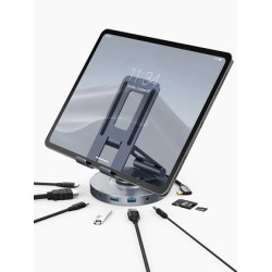 CABLETIME docking station CT-HUBC8-AG με βάση tablet, 8 θυρών, γκρι