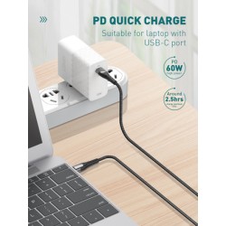 LDNIO καλώδιο USB-C σε USB-C LC101, 65W PD, 1m, γκρι