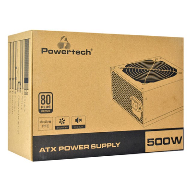 POWERTECH τροφοδοτικό για PC PT-1102, 550W, ATX, 120mm Fan