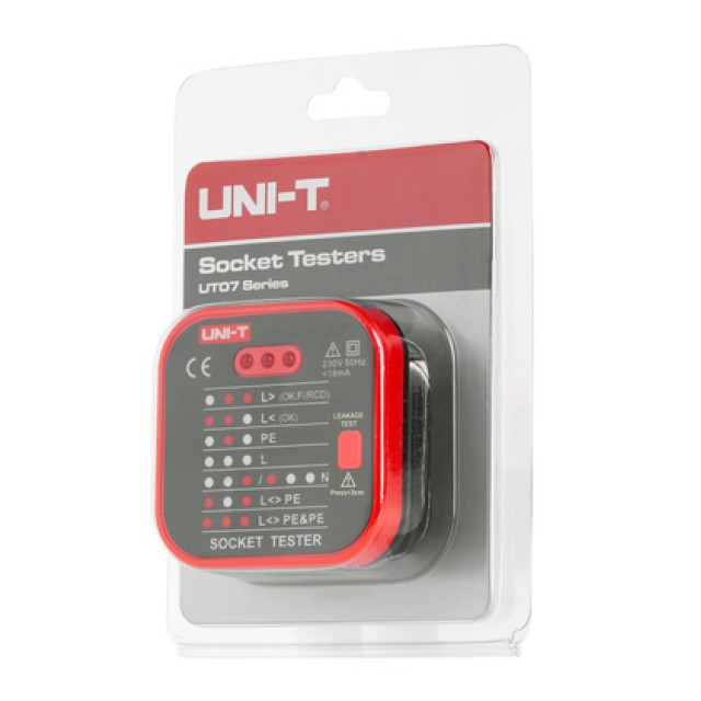 UNI-T tester πρίζας UT07B-EU, 230V, 50Hz