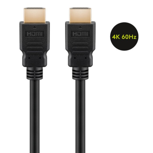 GOOBAY καλώδιο HDMI 2.0 60626, Ethernet, 4K/60Hz, 10.2 Gbps, 10m, μαύρο