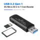 POWERTECH card reader PT-1112 για SD & micro SD, USB 3.2, 5Gbps, μαύρο