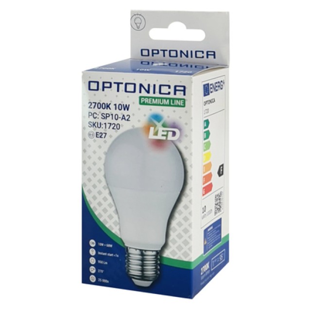 OPTONICA LED λάμπα A60 1720, 10W, 2700K, E27, 950lm