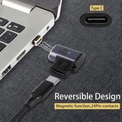 POWERTECH αντάπτορας USB-C PTH-107, μαγνητικός, 100W, 40Gbps, γκρι