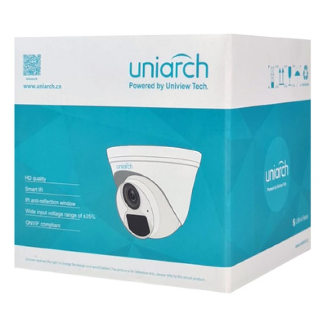 UNIARCH IP κάμερα IPC-T124-APF28K, 2.8mm, 4MP, IP67, PoE, SD, IR 30m