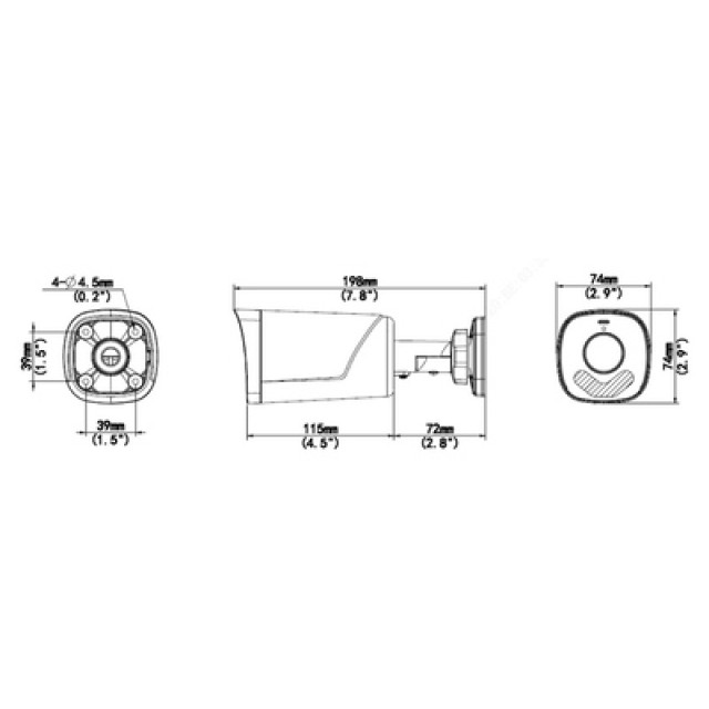 UNIARCH IP κάμερα IPC-B233-APF40W, 4mm, 3MP, IP67, PoE, LED, IR 50m