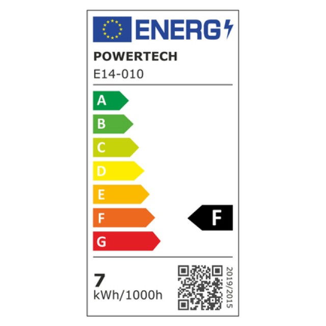 POWERTECH LED λάμπα mini globe E14-010, 7W, 4000K, E14, 600lm