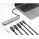 DELOCK USB hub 64232, 6x θυρών, 10Gbps, USB-C σύνδεση, γκρι