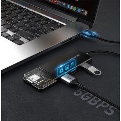 CABLETIME USB hub CT-HUBT2-PB, 4x θυρών, 5Gbps, USB σύνδεση, 1m, μαύρο