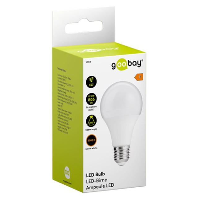 GOOBAY LED λάμπα bulb 65378, E27, 8.5W, 3000K, 806lm