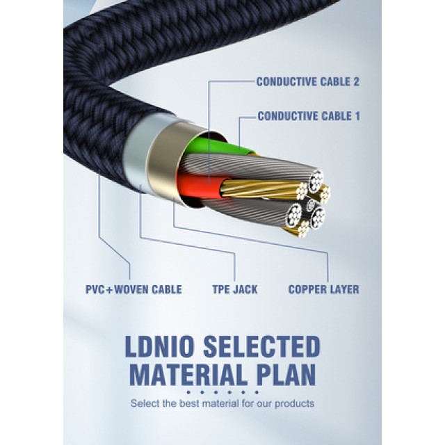 LDNIO καλώδιο micro USB σε USB LS691, 30W, 1m, γκρι