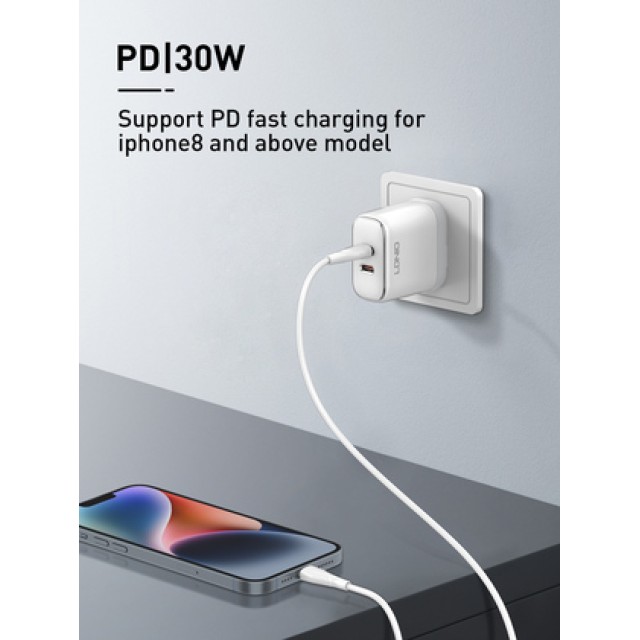 LDNIO καλώδιο Lightning σε USB-C LC611I, 30W PD, 1m, λευκό