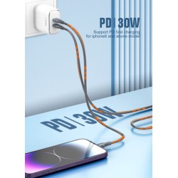 LDNIO καλώδιο Lightning σε USB-C LC631I, 30W PD, 1m, γκρι