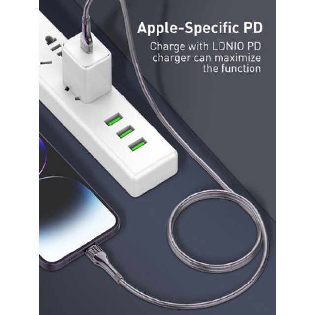 LDNIO καλώδιο Lightning σε USB-C LC651I, 30W, 1m, χρυσό