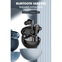 LDNIO earphones με θήκη φόρτισης T01, True Wireless, HiFi, Φ10mm, μαύρα