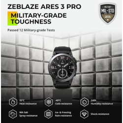 ZEBLAZE smartwatch Ares 3 Pro, heart rate, 1.43" AMOLED, IP68, μαύρο