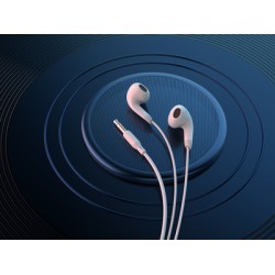 CELEBRAT earphones με μικρόφωνο G27, 3.5mm σύνδεση, Φ14mm, 1.2m, λευκά