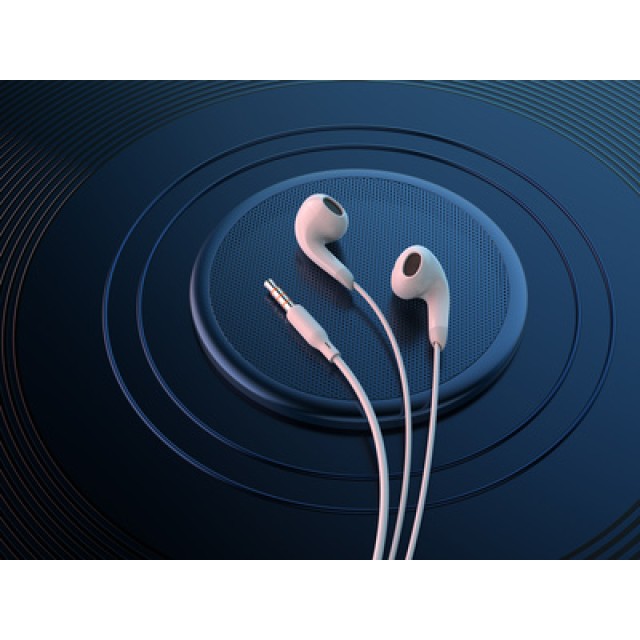 CELEBRAT earphones με μικρόφωνο G27, 3.5mm σύνδεση, Φ14mm, 1.2m, λευκά