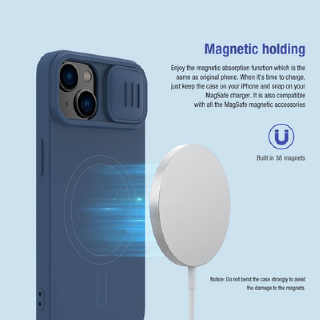 NILLKIN θήκη CamShield Silky Magnetic Silicone για iPhone 15 Plus, μαύρη