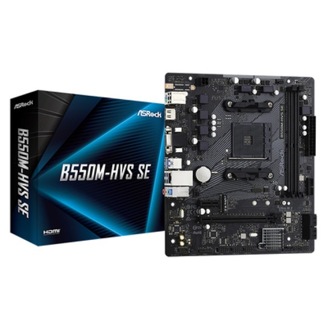 ASROCK μητρική B550M-HVS SE, 2x DDR4, AM4, USB 3.2, mATX