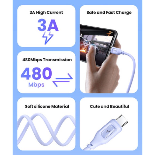 USAMS καλώδιο USB-C σε USB US-SJ619, 15W, 1m, μαύρο