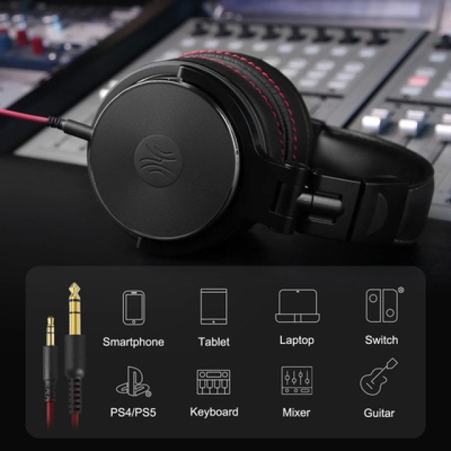 ONEODIO headset Studio Pro 60, 6.35mm & 3.5mm σύνδεση, Hi-Fi 50mm, μαύρο