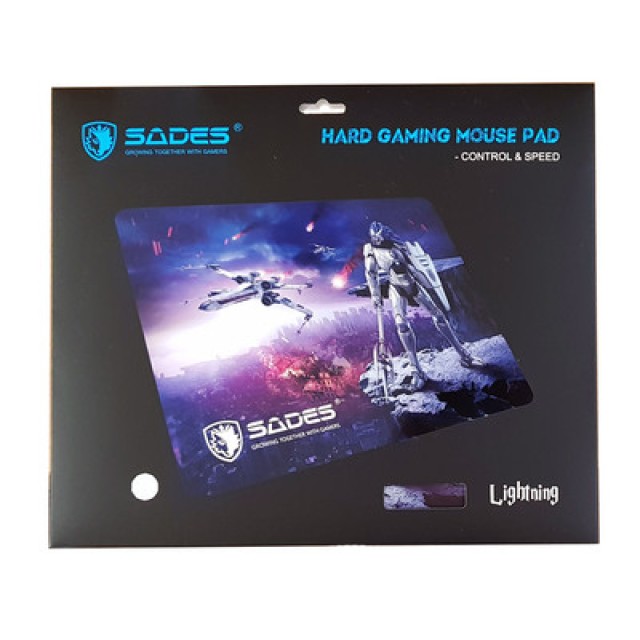 SADES Gaming Mouse Pad Lightning, Low Friction, Rubber base, 350 x 260mm