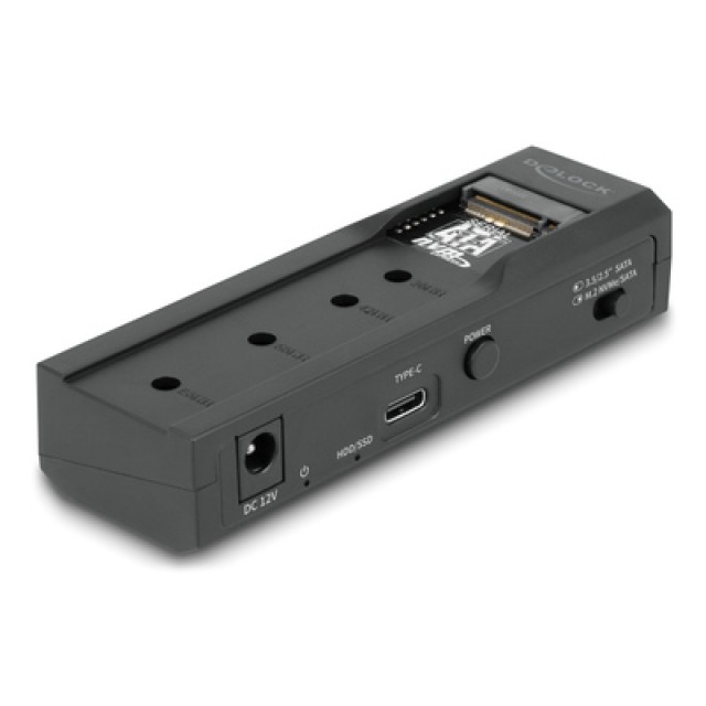 DELOCK docking station 64253 για M.2 NVMe/SATA SSD & HDD, 10Gbps, μαύρο