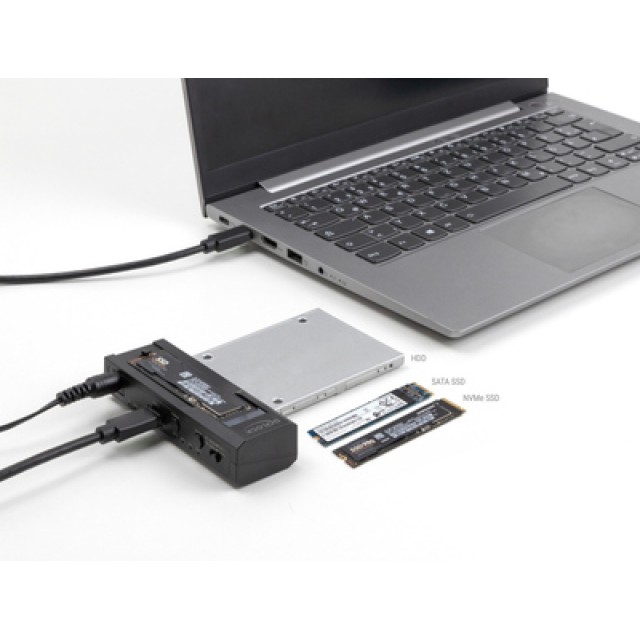 DELOCK docking station 64252 για M.2 NVMe/SATA SSD & HDD, clone function