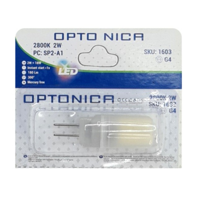 OPTONICA LED λάμπα 1603, 2W, 2800K, 180lm, G4