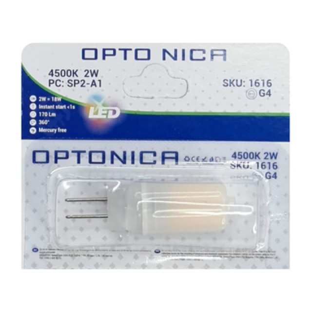 OPTONICA LED λάμπα 1616, 2W, 4500K, 170lm, G4