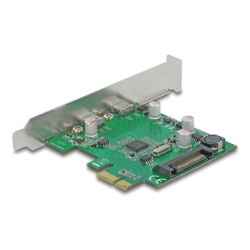 DELOCK κάρτα επέκτασης PCIe x1 σε 2x USB-C 90493, 5Gbps