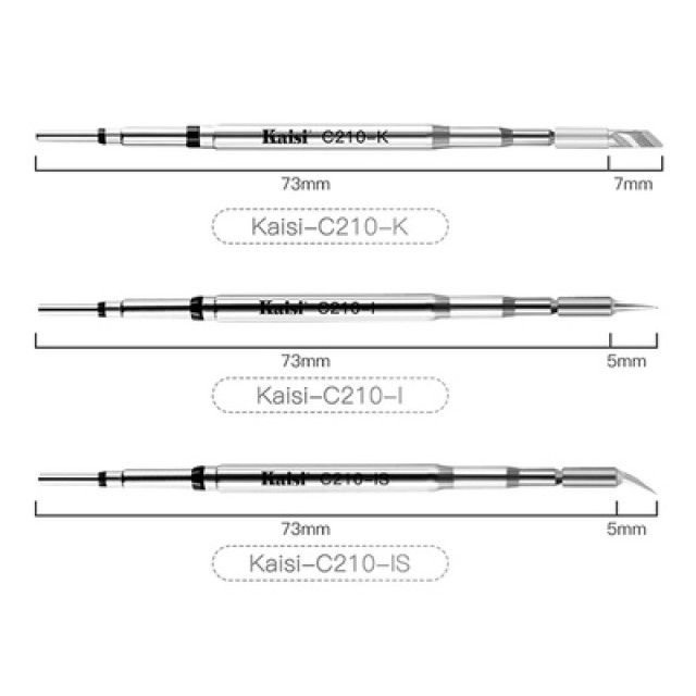 KAISI σετ soldering tip C210, τύπου I/IS/K, 3τμχ