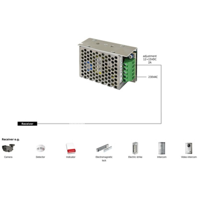 PULSAR τροφοδοτικό PS-12V2A, 12V 2A