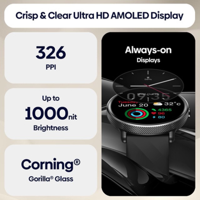 ZEBLAZE smartwatch GTR 3 Pro, heart rate, 1.43" AMOLED, IP68, μαύρο