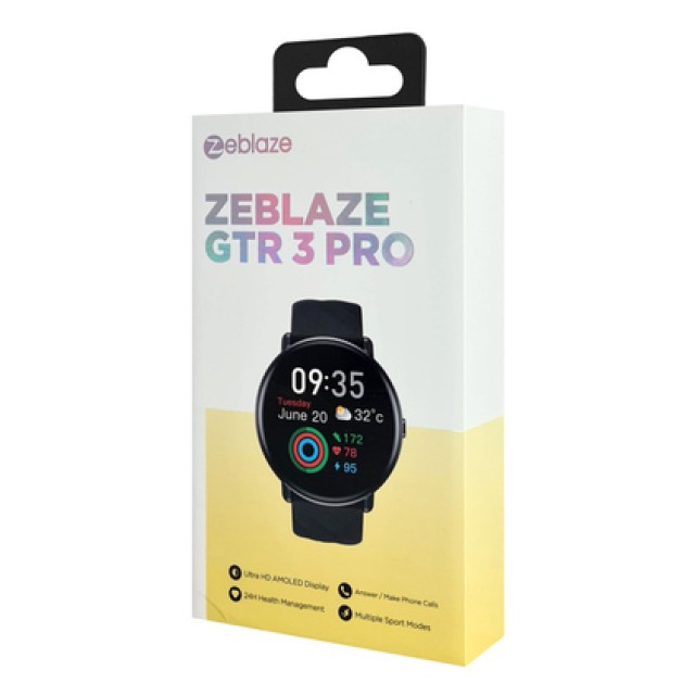 ZEBLAZE smartwatch GTR 3 Pro, heart rate, 1.43" AMOLED, IP68, μαύρο