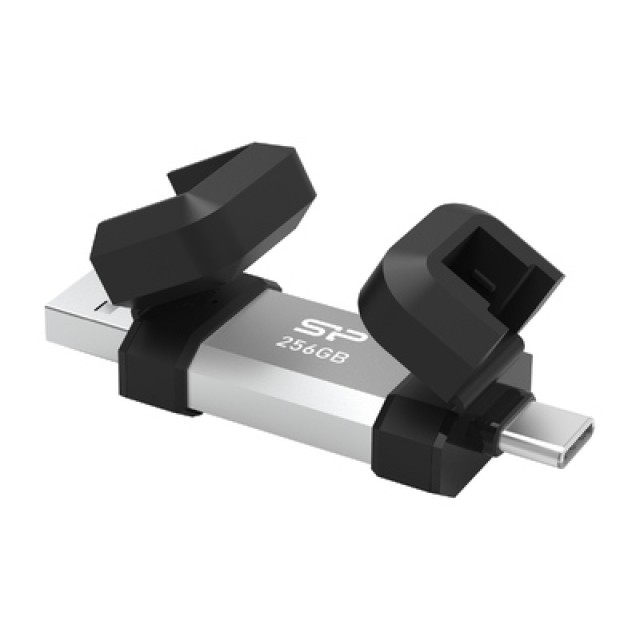 SILICON POWER USB Flash Drive C51, USB/USB-C, 256GB, 200MBps, ασημί