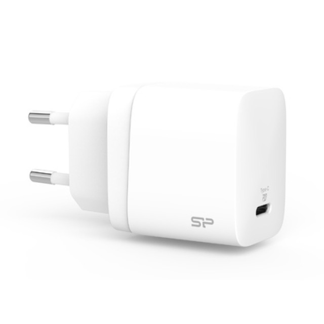 SILICON POWER φορτιστής τοίχου QM10 με καλώδιο, USB-C, 18W, MFi, λευκός