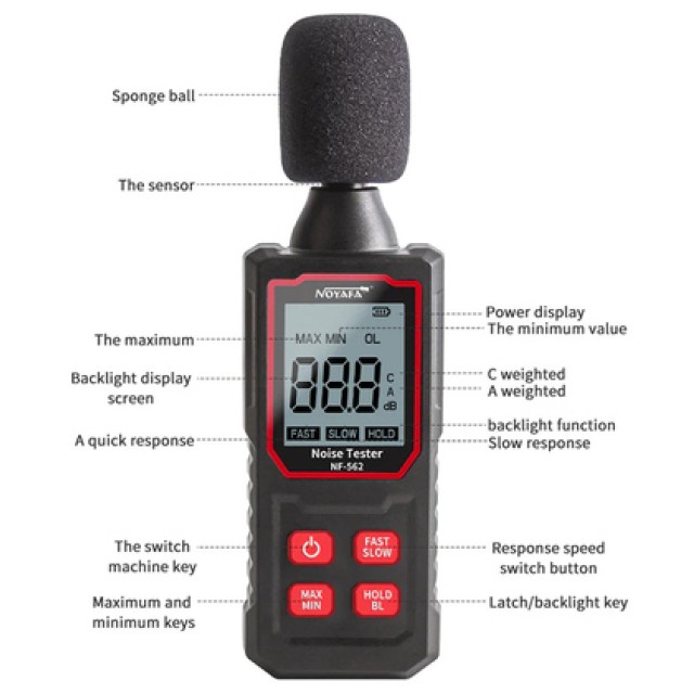 NOYAFA ψηφιακό ντεσιμπελόμετρο NF-562, 30-130dB