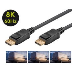 GOOBAY καλώδιο DisplayPort 65810 Certified, 8K/60Hz 32.4 Gbps, 3m, μαύρο