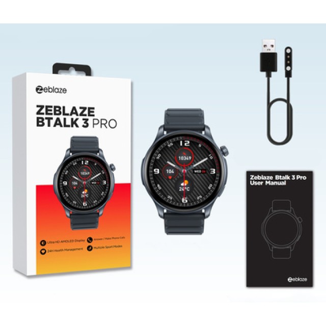 ZEBLAZE smartwatch Btalk 3 Pro, heart rate, 1.43" AMOLED, γκρι