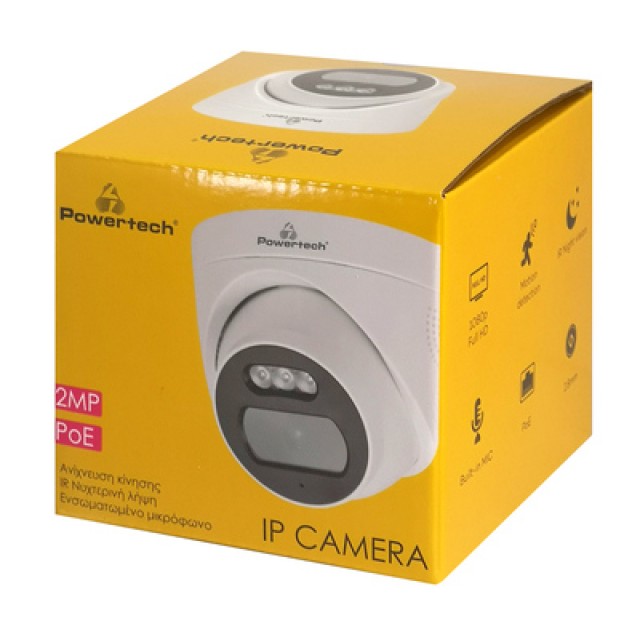 POWERTECH IP κάμερα PT-1236 με μικρόφωνο, 3.6mm, 2MP, PoE, IR 25m POWERTECH IP κάμερα PT-1236 με μικρόφωνο, 3.6mm, 2MP, PoE, IR 25m